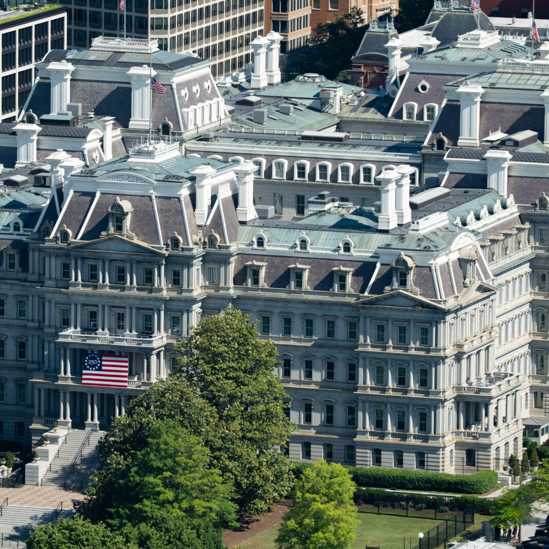 Judge Permits Preliminary Paint Tests in Disputed Plan to Repaint Historic Eisenhower Building White