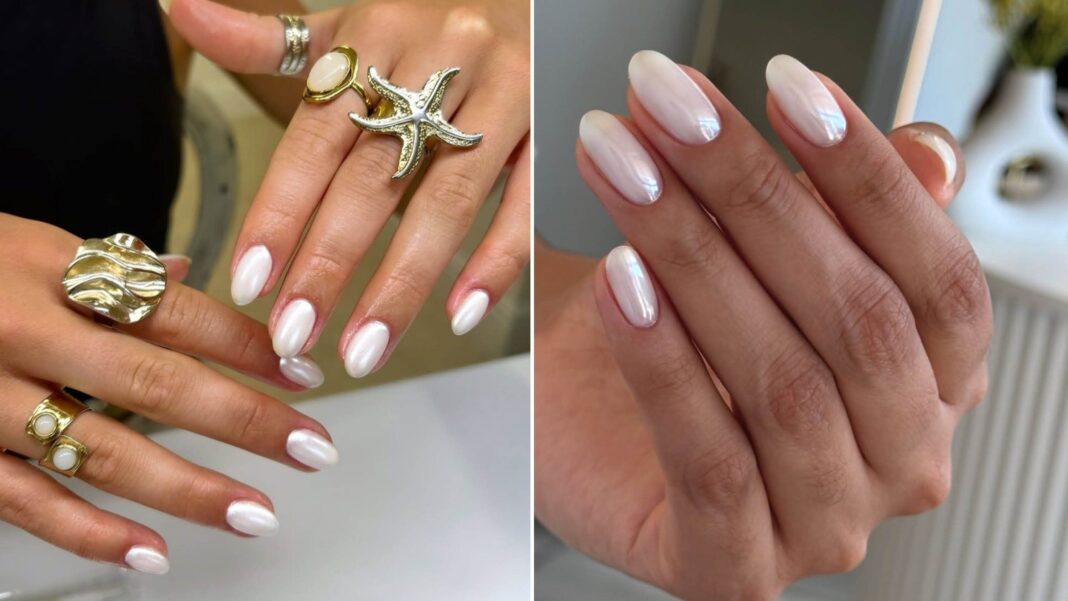 Vanilla Chrome Nails Are the Subtle Shine Upgrade Your Neutral Manicure Needs