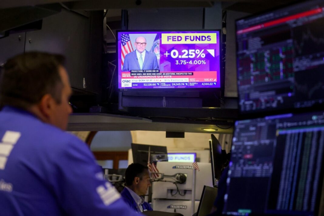 U.S. Stocks Slide as Fed Chair Warsh Signals Inflation Still Too High, Dashing Rate-Cut Hopes