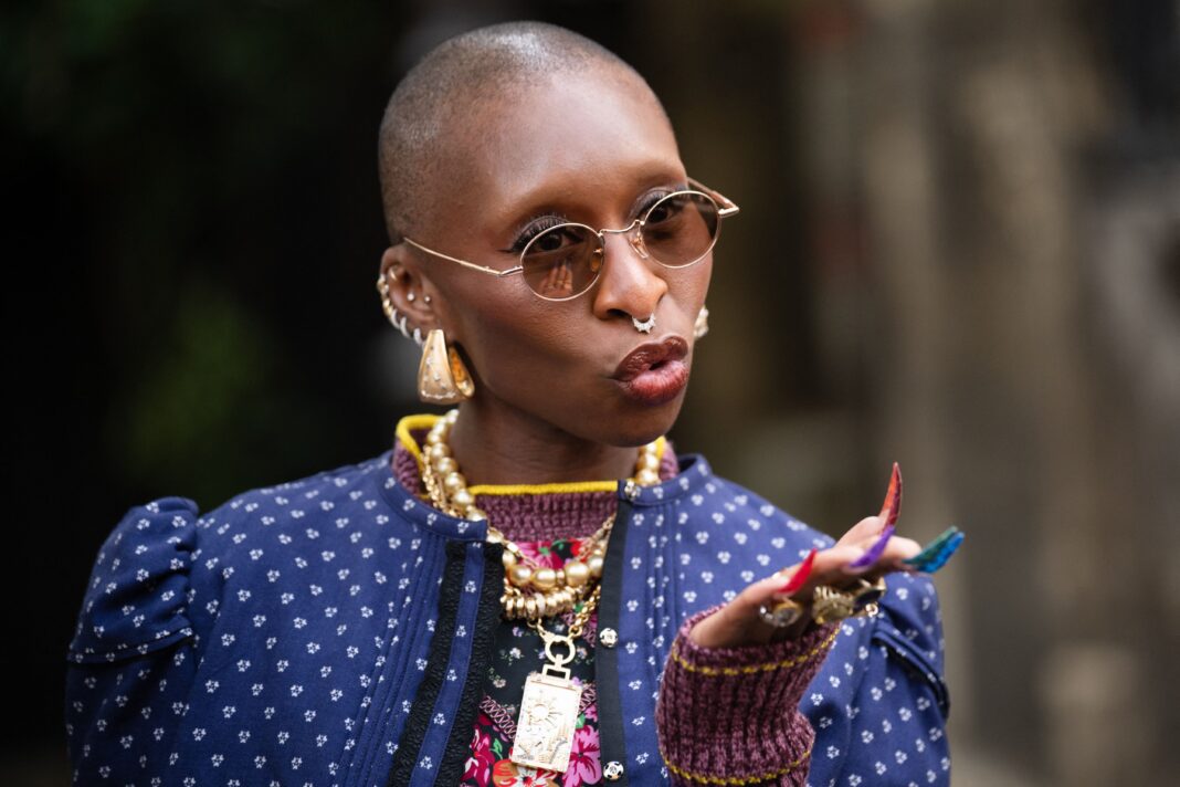 Cynthia Erivo’s Croc-Embossed French Manicure Brings Jewel-Toned Edge to a Classic